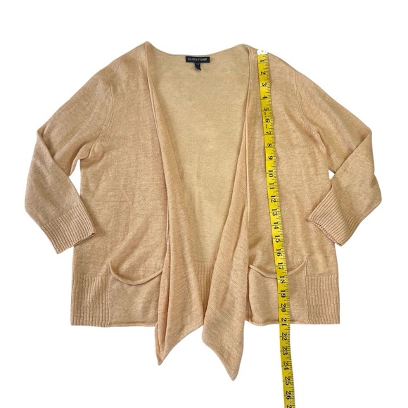 Eileen Fisher 100% Linen Drape Open Front Cardigan Light Peach Size XS - Picture 5 of 8